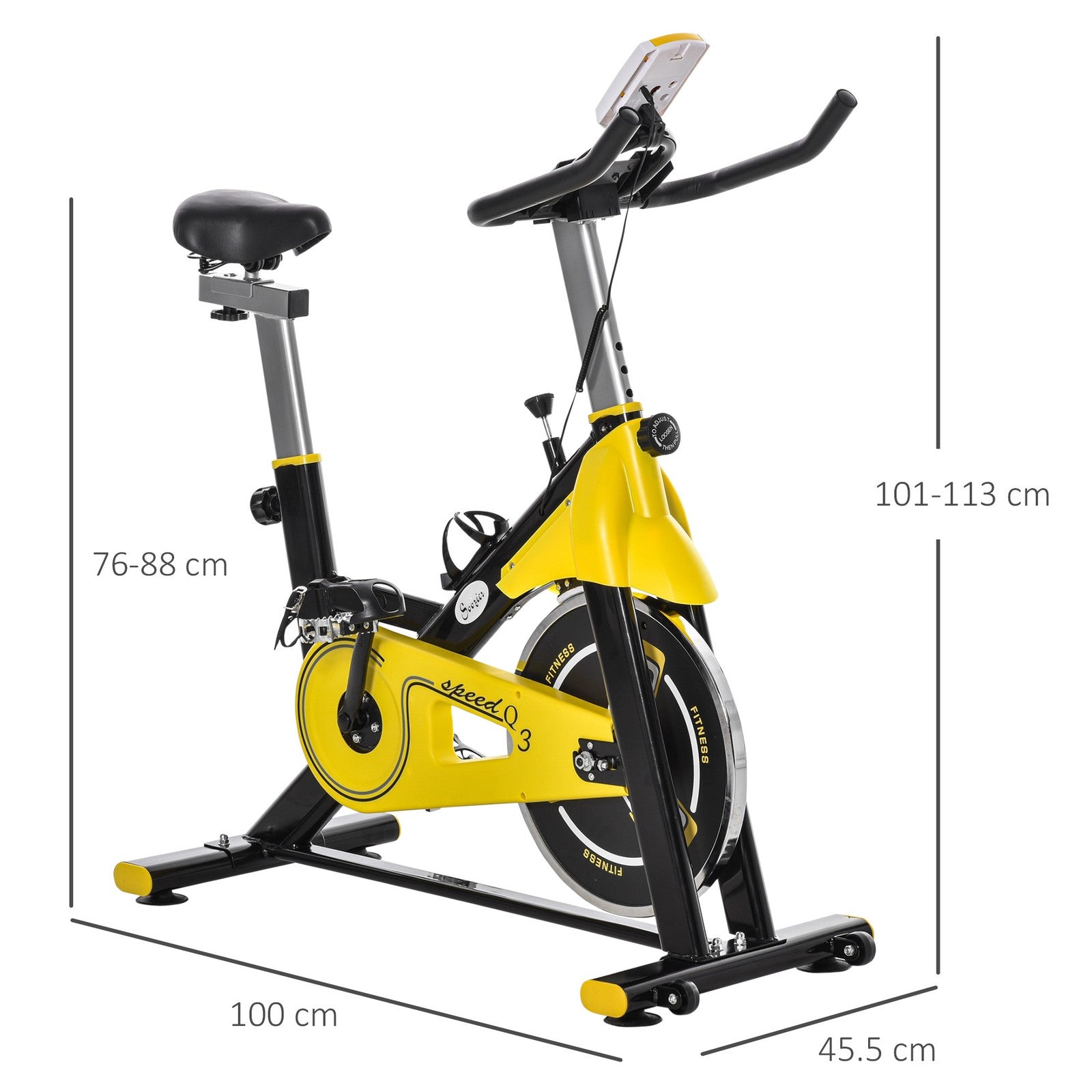 HOMCOM Exercise Bike – 6kg Flywheel, Belt Drive
