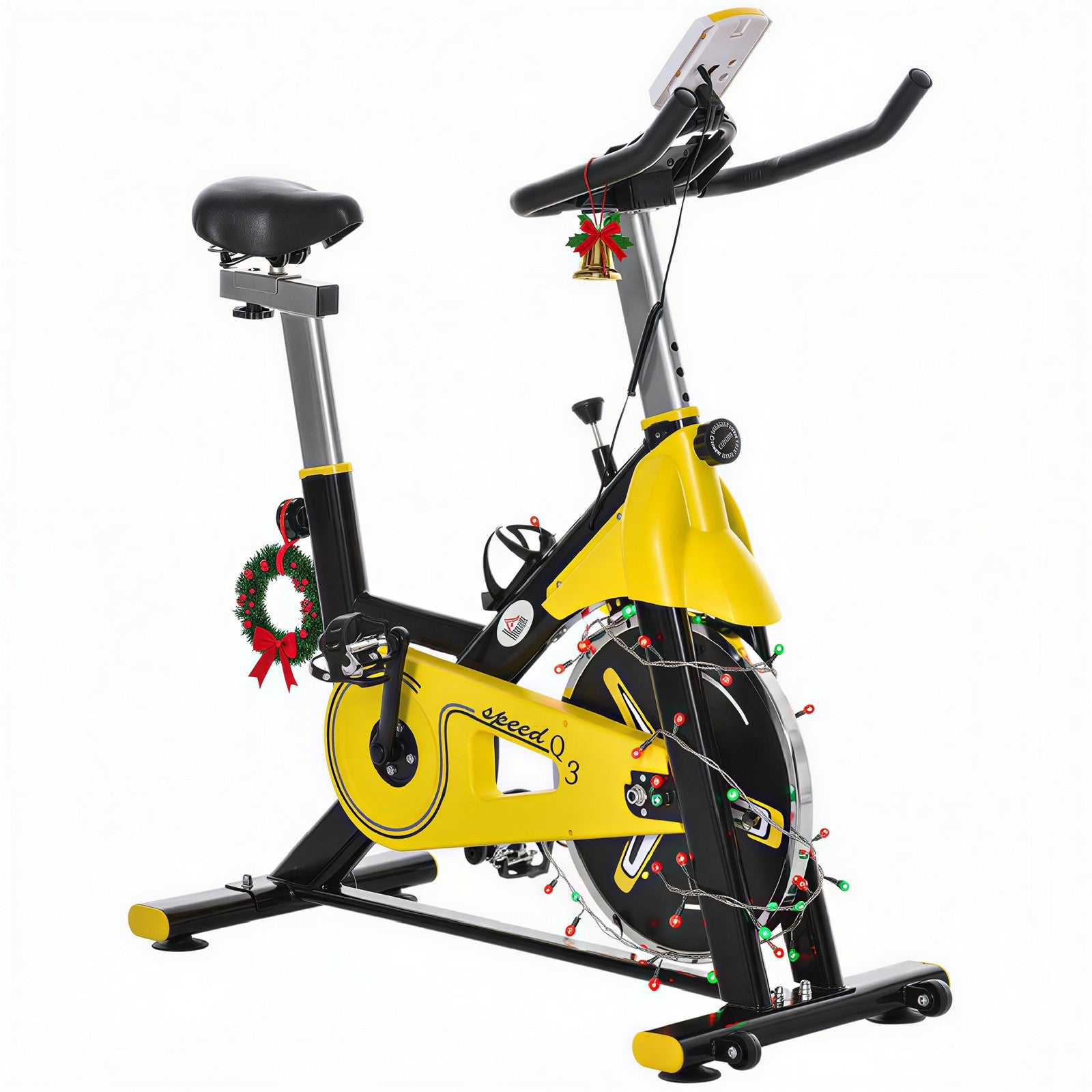 HOMCOM Exercise Bike – 6kg Flywheel, Belt Drive